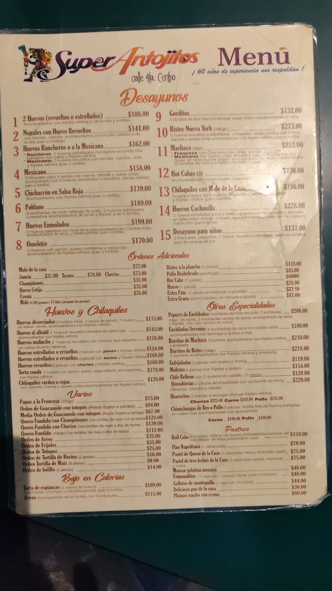 Super Antojitos Restaurant Menu - Image 1